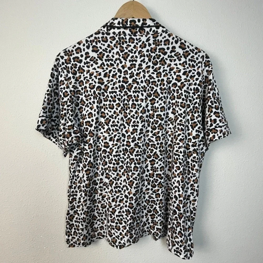 Flora by Flora Nikrooz Leopard Print Pajama‎ Set Women's L Cozy Lounge